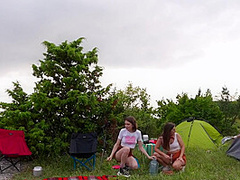 Milka Onyx, Elvira Keher Aka Elise Moon And Una Fairy - Cheerful Friends Had Group Lesbian Sex Outdoors