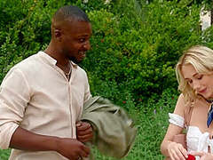 Sky Pierce And Big Dicks - The Blonde Sat On The Black Mans Big Dick And Came From Bliss