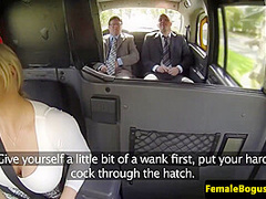 Spitroasted Female Cabbie Fucked In Threesome