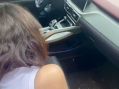 Taya Sia In Russian Slut Gives A Blowjob To A Guy In His New Car