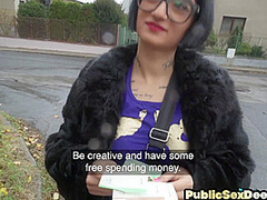 Public busty slut smashed in wet pussy by dirty fucker