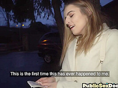 Public slut smashed by dirty fucker in wet pussy hole