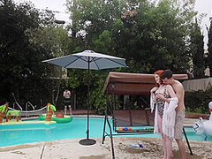 Red-haired Chick Enjoys Two Dicks During A Threesome With Ariel Darling And Parker Ambrose