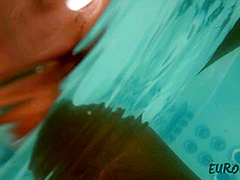 Rooftop Outdoor Naked Sunbathing On A Cloudy Day And Underwater Jacuzzi Pussy Closeups