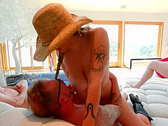 The Girl Experienced Double Pleasure In Group Sex With Angel Youngs, John Strong And Zac Wild