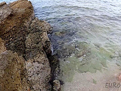 Mira Masturbating Outdoors On A Public Nude Beach While On Vacation