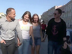 Nensi B Medina And Vincent Vega - Cheerful Russian Chicks Agreed To Have A Group Sex With New Friends