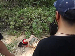 Girl Captured Bound In A Forest(2)