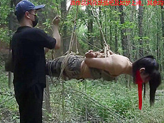 Girl Captured Bound In A Forest(2)