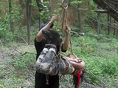 Girl Captured Bound In A Forest(2)