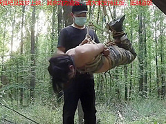 Girl Captured Bound In A Forest(2)