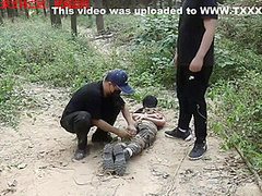 Girl Captured Bound In A Forest(2)