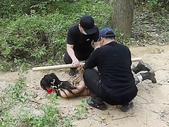 Girl Captured Bound In A Forest(2)