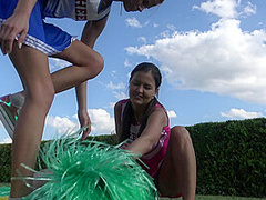 Cheerleader choking fun by Femdom Austria