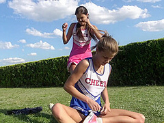 Cheerleader choking fun by Femdom Austria