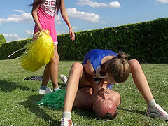 Cheerleader choking fun by Femdom Austria