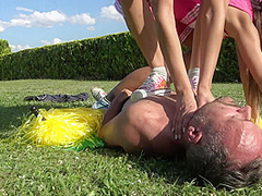 Cheerleader choking fun by Femdom Austria