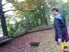 Public slut drilled by big white cock in wet pussy hole