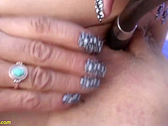 Skinny Toothless Granny Masturbating Outdoor