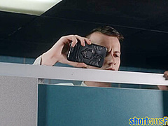 Lucky short colleague pussyramming bimbo