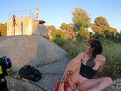 Tattoo Girl Brilla Risky Public Masturbation Wwii Fort Getting Caught Finishing At Home