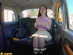 European amateur taxi babe in stockings pussyfucked outdoor