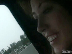 Naughty brunette teen masturbates