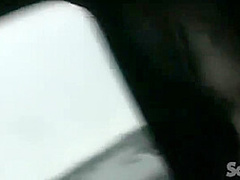 Naughty brunette teen masturbates