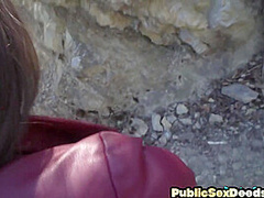Dirty public lady smashed by big dick in wet pussy hole