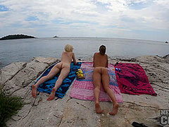 Naked Beach Day On Vacation In Croatia Enjoying Sun On Both Ingrida And Miss Pussycat