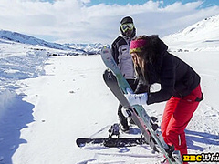 Ass fucked IR snowy babe smashed by BF after public BJ