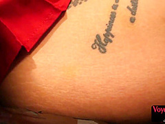 College uniform voyeur CFNM femdom babes tease wankee