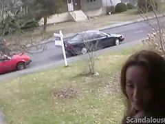Amateur public slut sucks on little cock