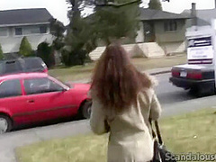 Amateur public slut sucks on little cock