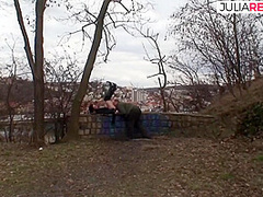 Horny Babe Gets A Hard Fuck Near The Footpath