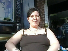British BBW Flashing in Public Bars and Streets