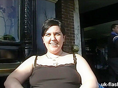 British BBW Flashing in Public Bars and Streets