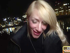 Nasty public slut drilled by thick cock in wet pussy