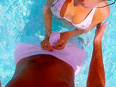 Wet Cock And Pussy Games By The Pool