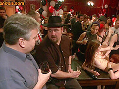 Public MILF fucked and spanked in group voyeuristic session