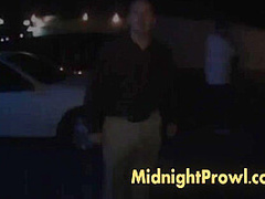 Interracial threeway slut fucked at sex shop