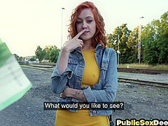 Public foxy curvy babe fucked roughly in missionary