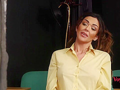 College uniform voyeur teases professor cock till cumshot