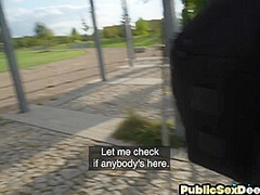 Public MILF bitch drilled by BBC in POV in missionary