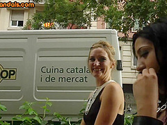 Naked outdoor exposed sub whipped and throatfucked in public