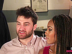 Ebony BDSM domina fucked by doctor in front cuckold BF
