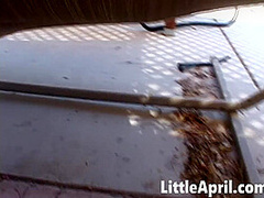 Little April licked out by tasty petite brunette