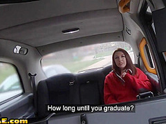 21yo college uniform slut fucked in public taxi outdoor