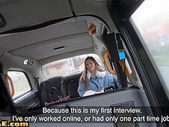 Curvy taxi babe fucked outdoor in public place by driver
