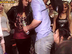Public sluts whipped and fucked in group sex